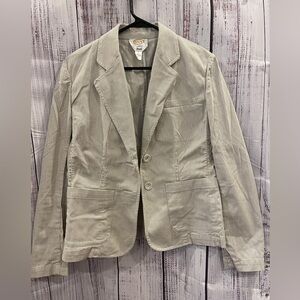 Classic Talbots Taupe and cream pinstripe blazer